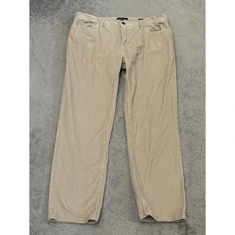 Banana Republic Traveler Slim Corduroy Pants Mens 35x30 Beige Straight Leg